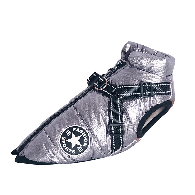 Winter Waterproof Dog Jacket with Harness