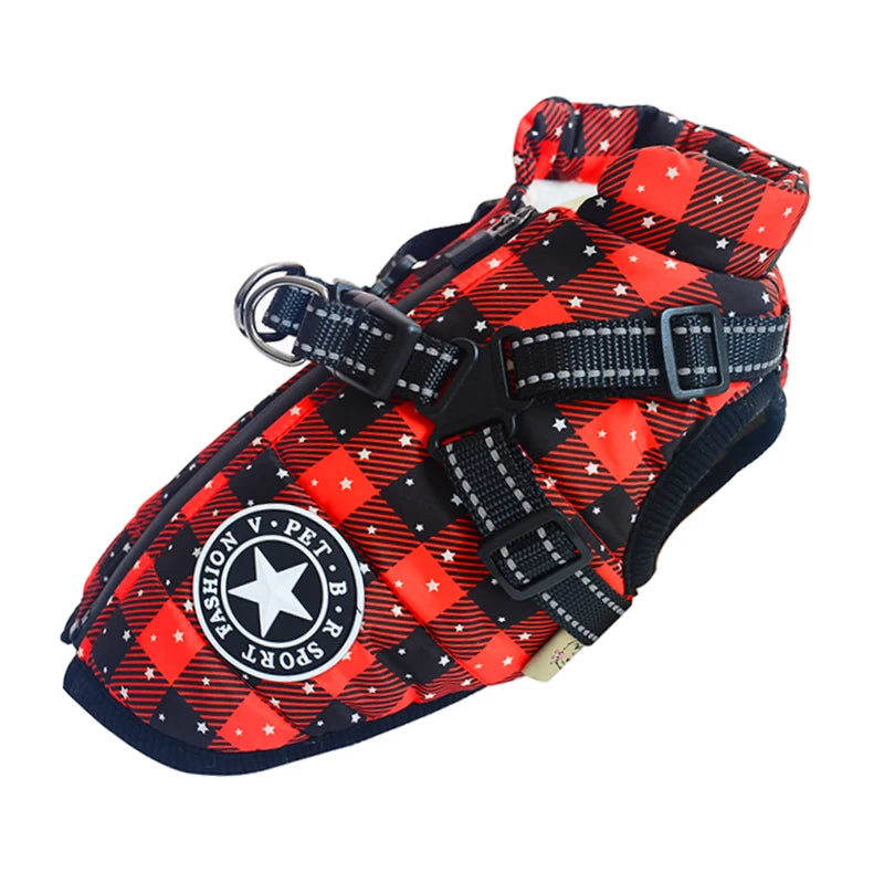 Winter Waterproof Dog Jacket with Harness